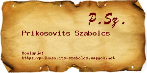 Prikosovits Szabolcs névjegykártya