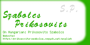 szabolcs prikosovits business card